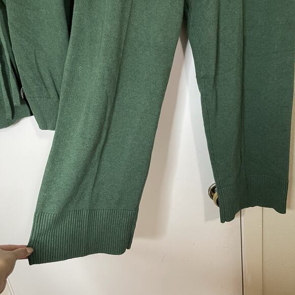 NEW! Free People FP Beach Solar Cardigan Pant Lounge Sweater Set Pine Green Med - Picture 7 of 10